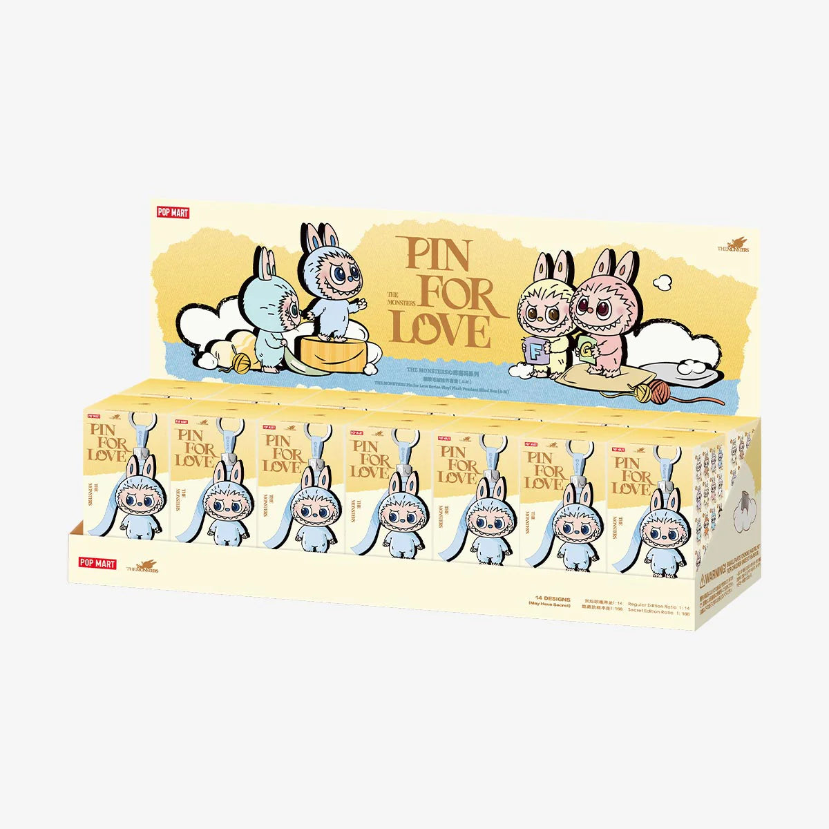 Pop Mart Labubu Pin For Love (A-M) Display Set (14x Blind Box)