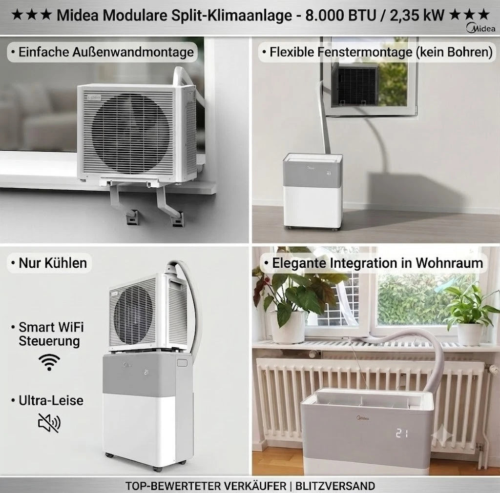 Midea PortaSplit Klimaanlage 8.000 BTU 2,35 kW